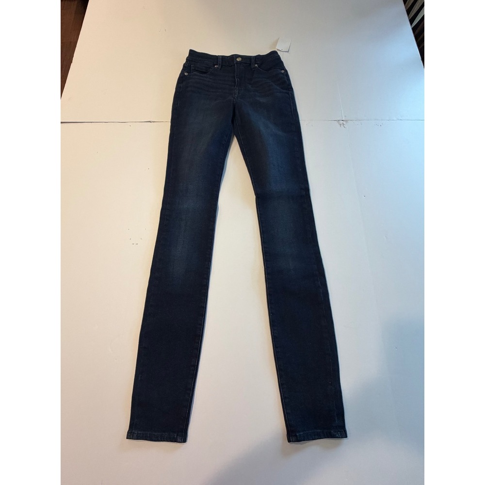 Good American Good Legs Skinny Jeans Dark Wash Mid Rise Size 2 26 Tummy Tech